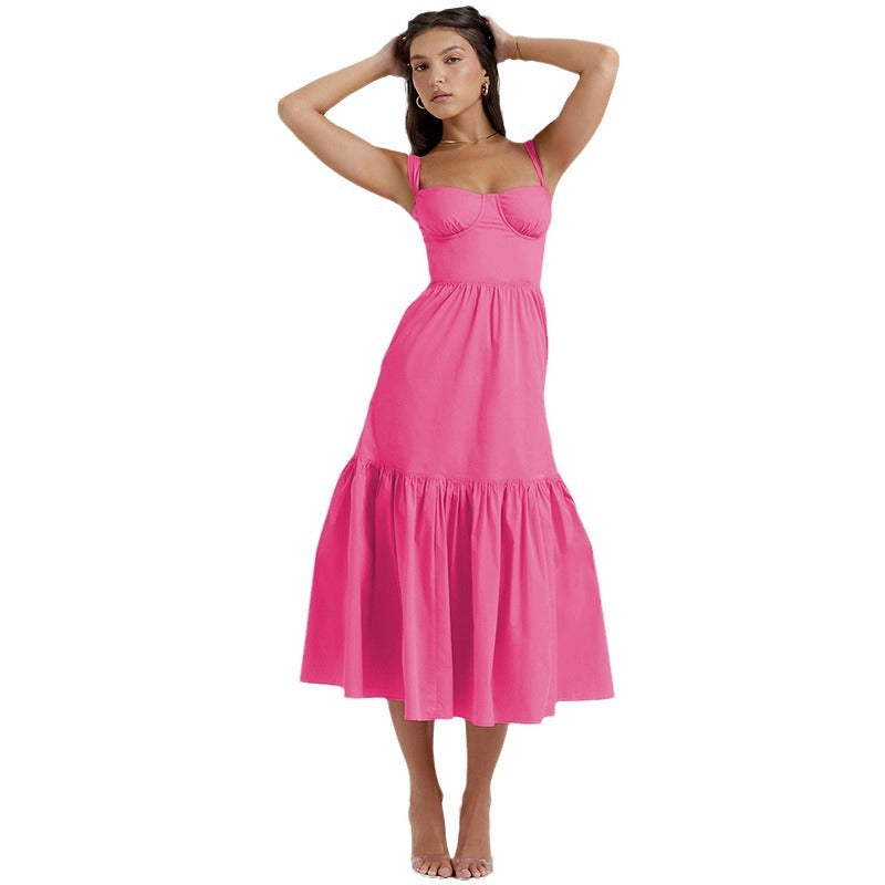 Damen Maxikleid Floral Muster Tailliert Leicht Norvielle