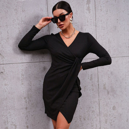 Damen Wickelkleid Elegante Raffung Norvielle