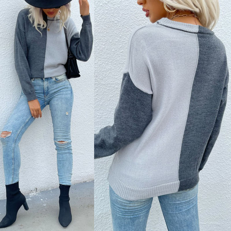 Damen Pullover Asymmetrisches Design Langarm Norvielle