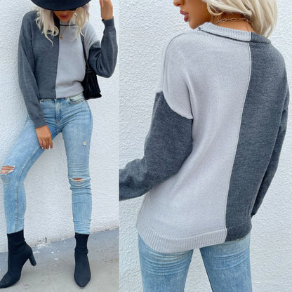 Damen Pullover Asymmetrisches Design Langarm Norvielle