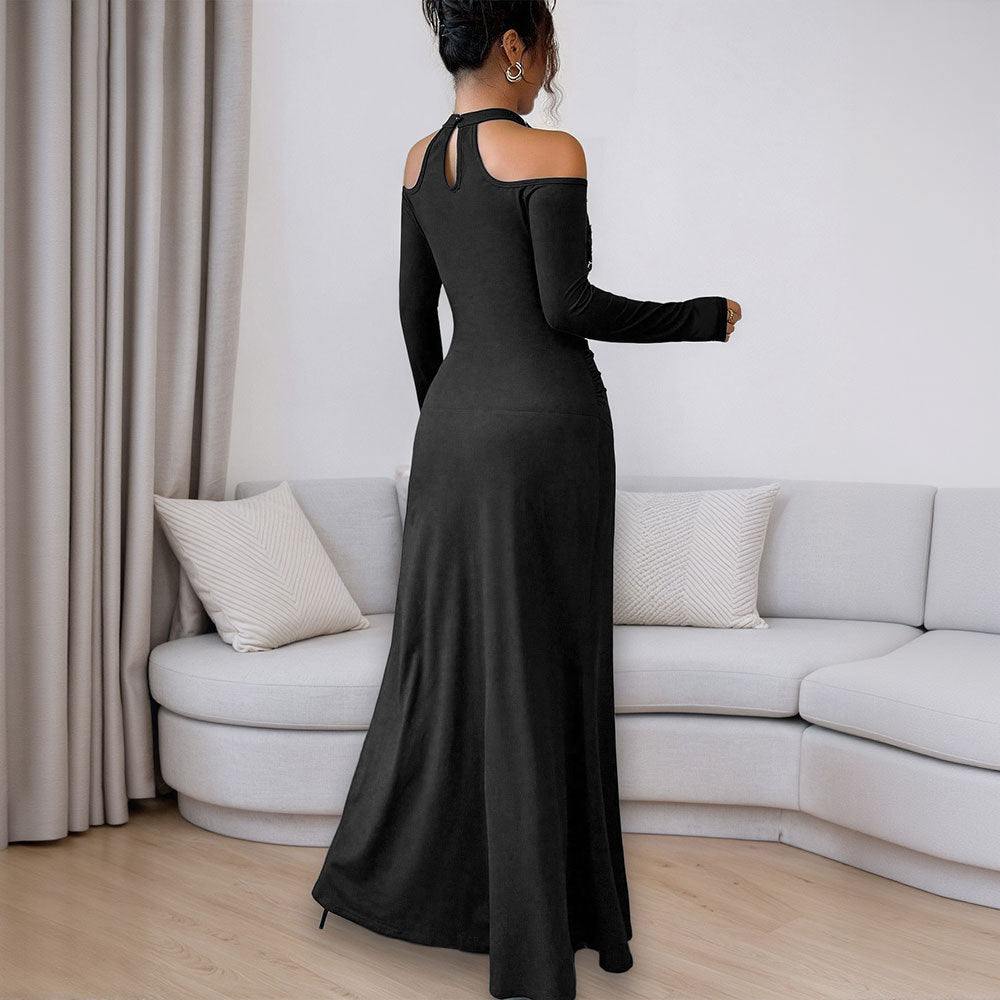 Damen Abendkleid Figurbetont Schulterfrei Floral Norvielle
