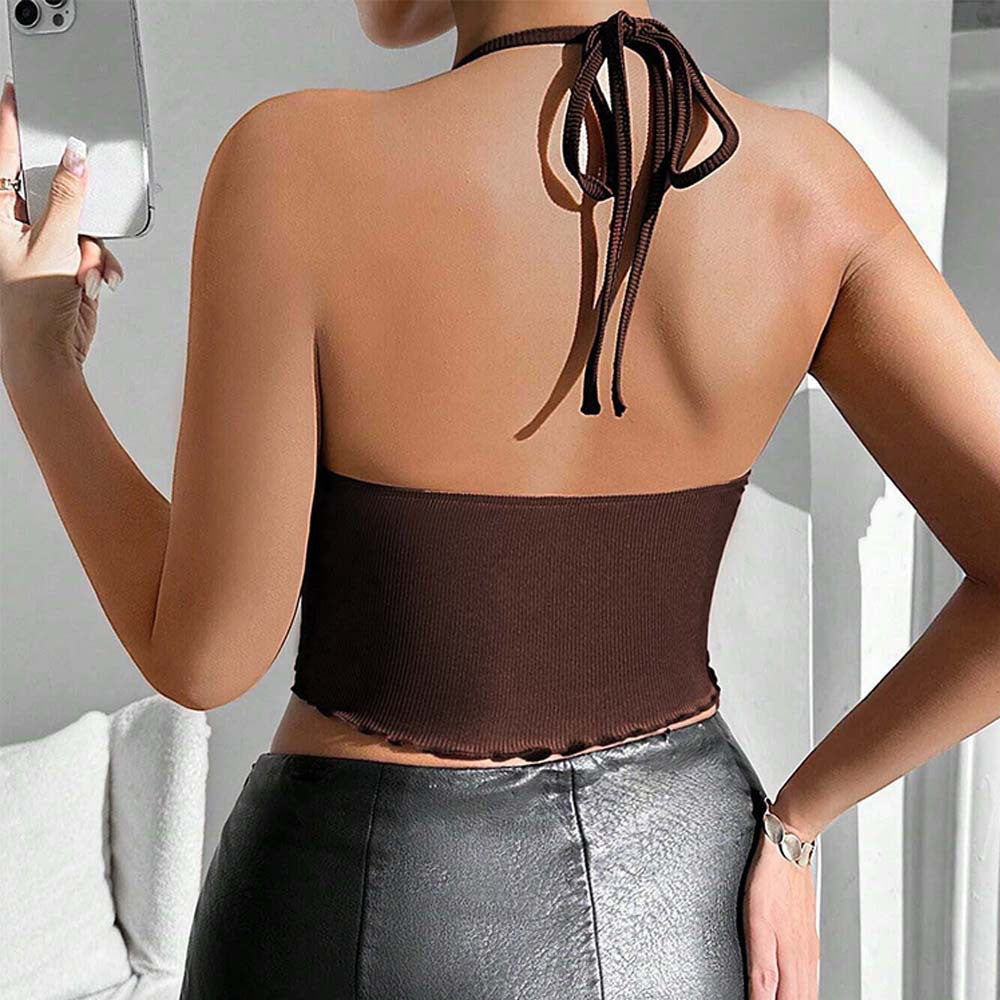 Damen Crop- Raffung Bindeband Norvielle