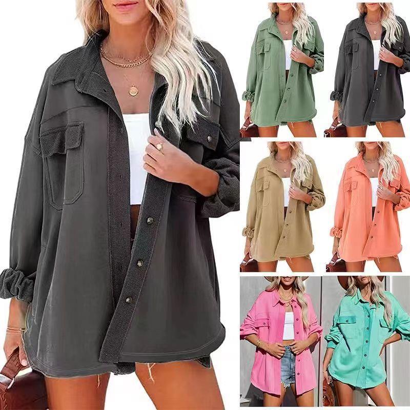 Damen Oversized-Hemdjacke mit Taschen und modernem Schnitt Norvielle - Norvielle