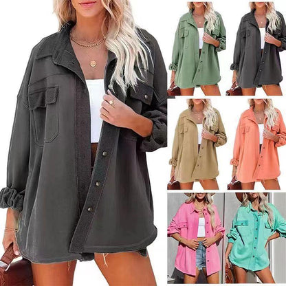 Damen Oversized-Hemdjacke mit Taschen und modernem Schnitt Norvielle - Norvielle