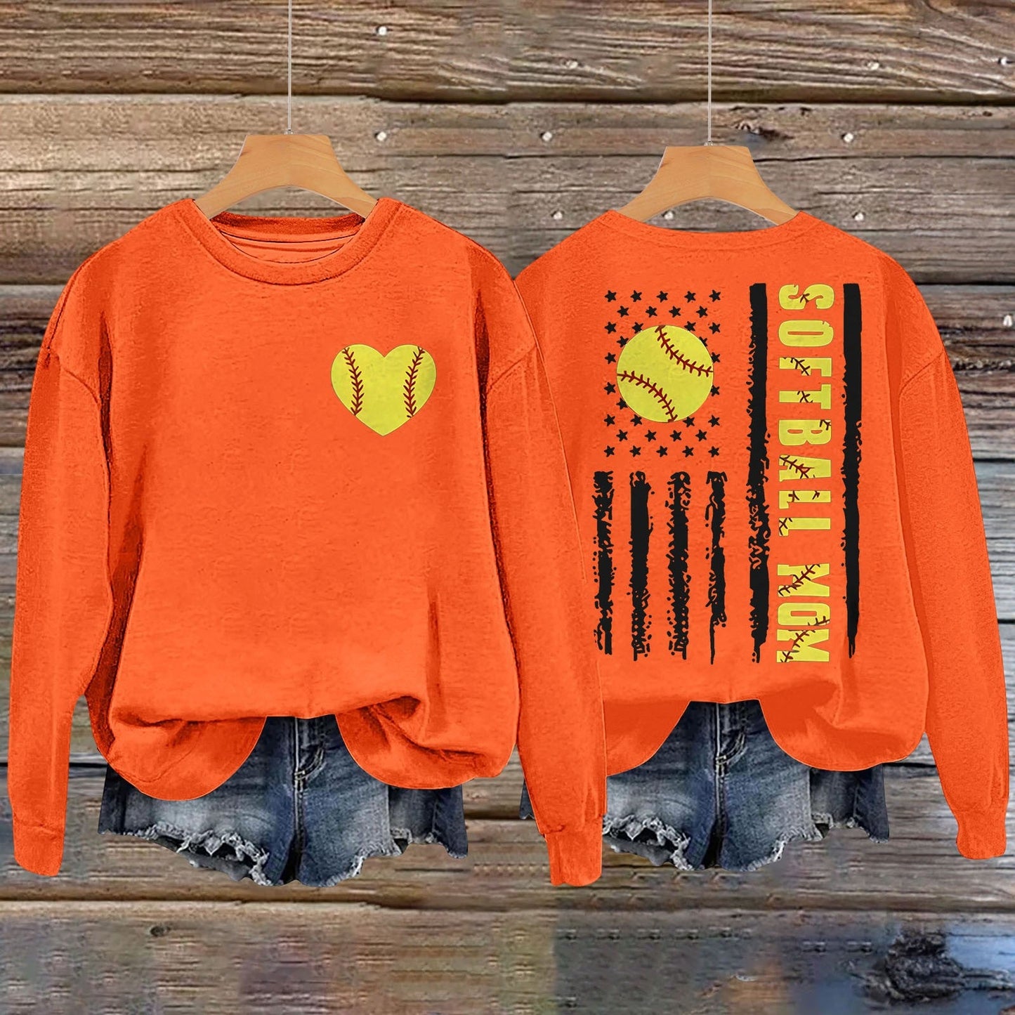 Damen Sweatshirt Softball-Design Norvielle