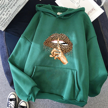 Damen Hoodie Leopardenmotiv Norvielle