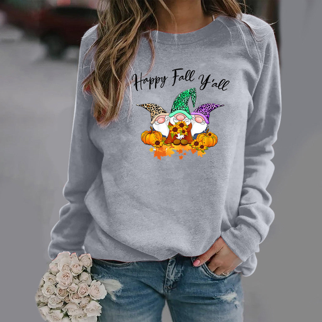 Damen Sweatshirt Herbstmotiv Gemütlicher Schnitt Norvielle