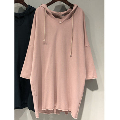 Damen Hoodie-Kleid Großzügig Kapuze Norvielle