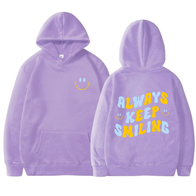 Damen Kapuzenpullover mit Schriftzug und Kängurutaschen