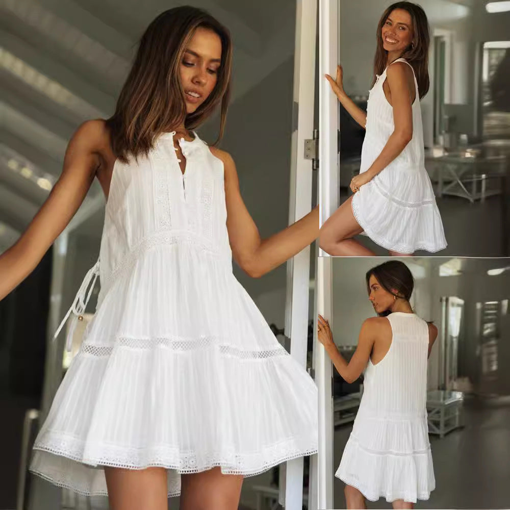 Damen Sommerkleid Boho Spitze Verspielt Norvielle - Norvielle