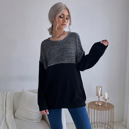 Damen Oversized Pullover Strukturiertes Muster Lässig Beige - Norvielle