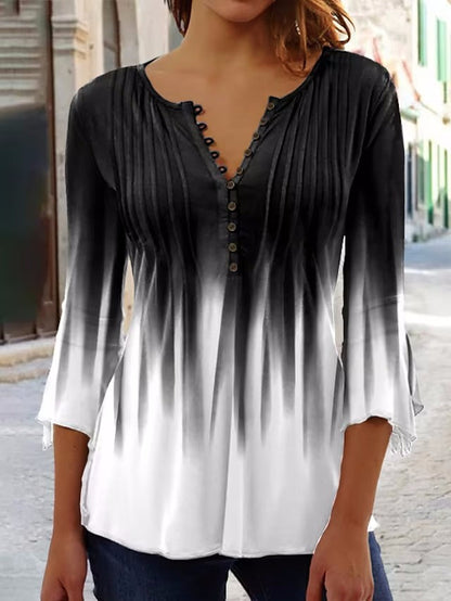 Damen Tunika-Oberteil Elegante Knöpfe Norvielle