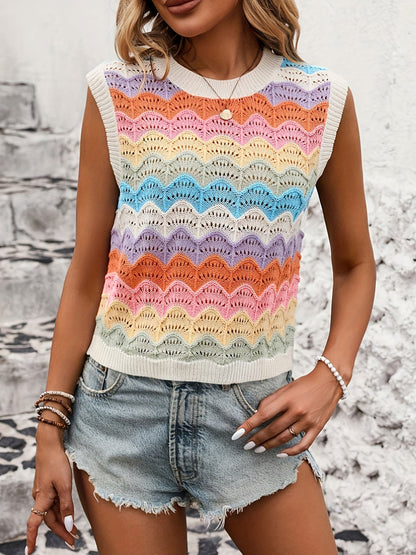 Damen Wellenmuster Strickoberteil Norvielle