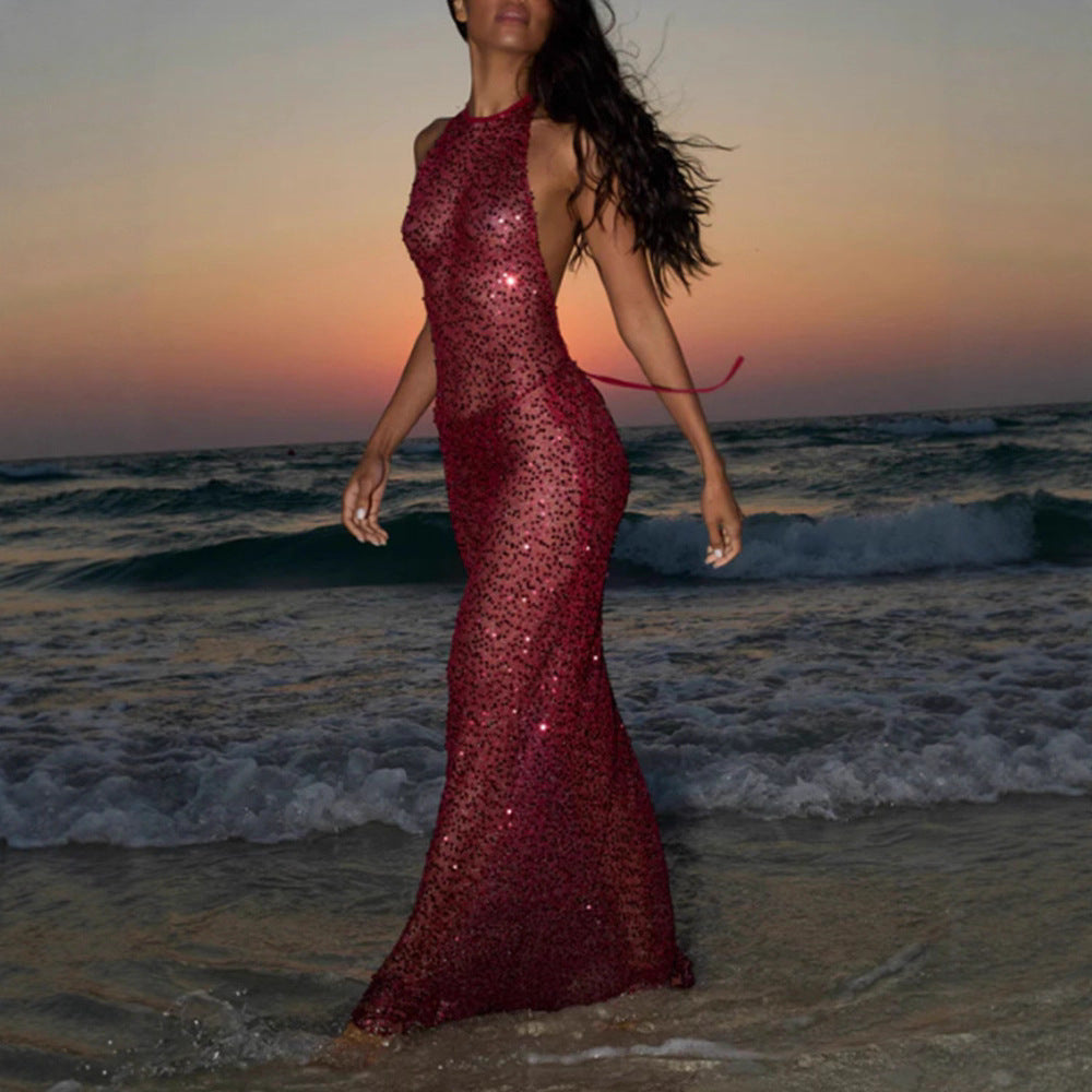 Damen Schwimmdress aus Spitze Funkelnd