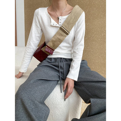 Damen Langarmshirt mit Knöpfen Norvielle