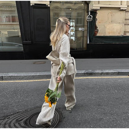Damen Strickanzug Rippenstruktur Norvielle