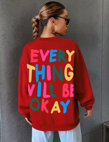 Damen Sweatshirt Bunter Schriftzug Norvielle