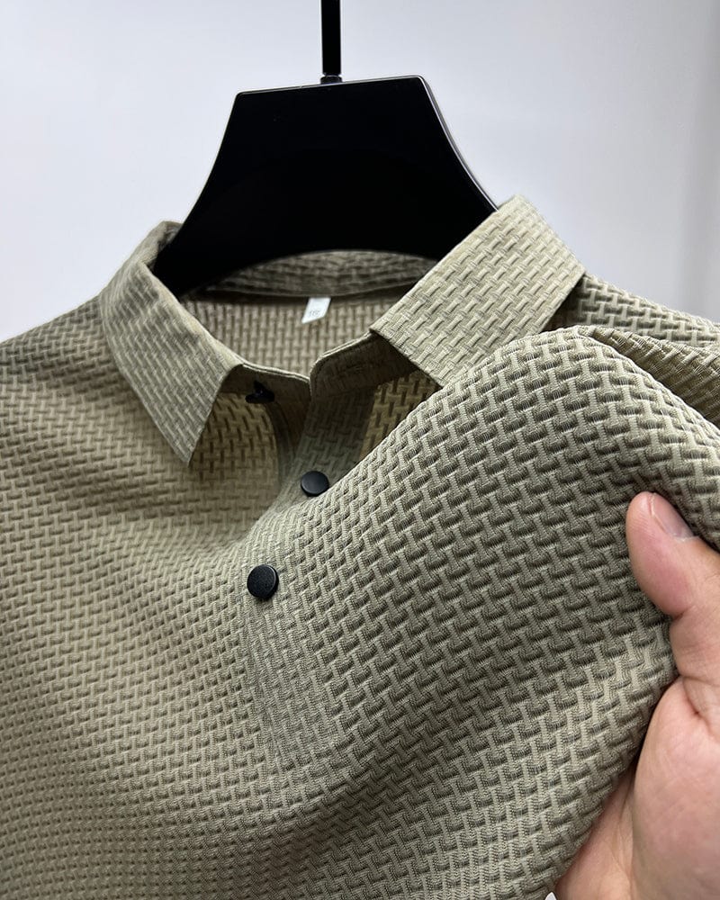 Morten Herren Poloshirt Mesh Atmungsaktiv Weiß