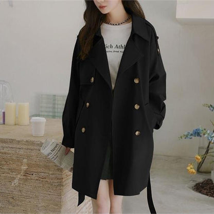 Damen Trenchcoat mit Gürtel und Knöpfen
