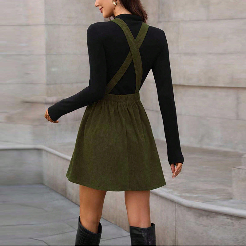 Damen A-Linien-Kleid Latzdesign Norvielle