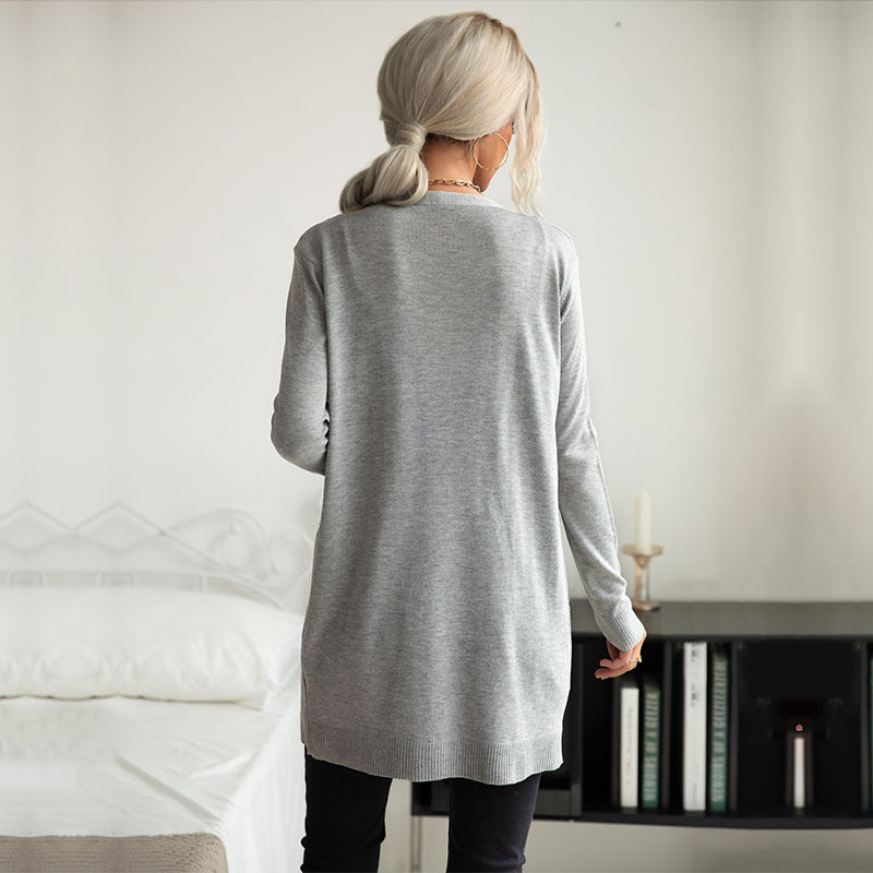 Damen Strickjacke mit Taschen Strukturiert Beige