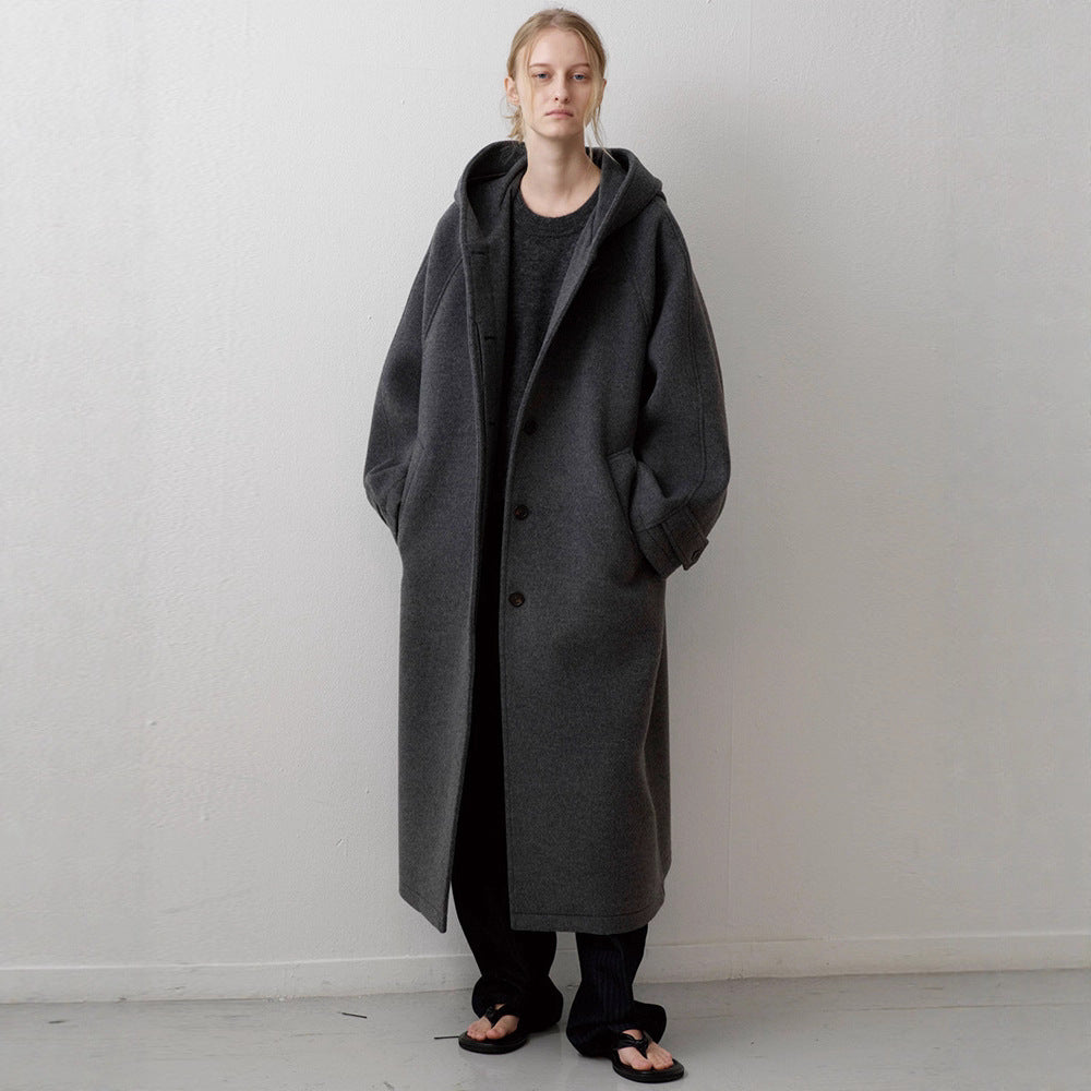 Damen Oversize-Mantel mit Kapuze und Taschen Norvielle