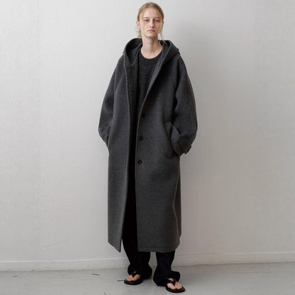 Damen Oversize-Mantel mit Kapuze und Taschen Norvielle