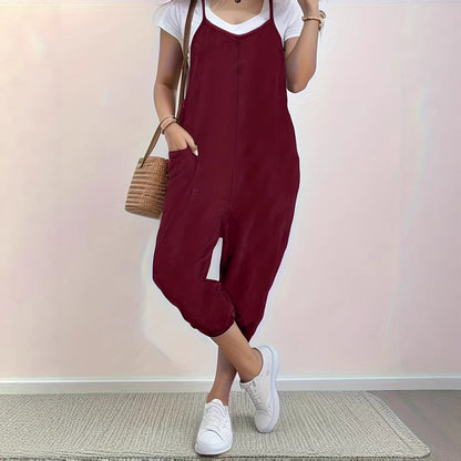 Damen Jumpsuit Komfort Passform Praktische Taschen Norvielle