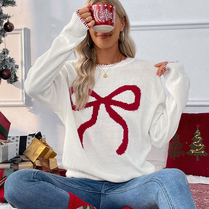 Damen Strickpullover Festlich Schleifenmuster Lässig Norvielle