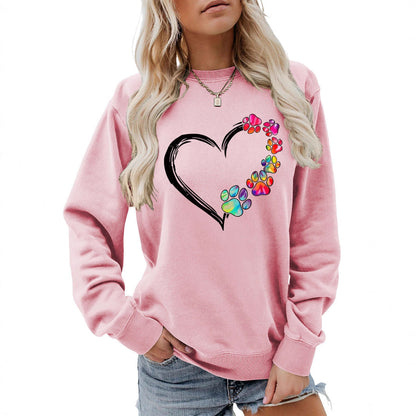 Damen Sweatshirt Pfotenherz-Design Norvielle
