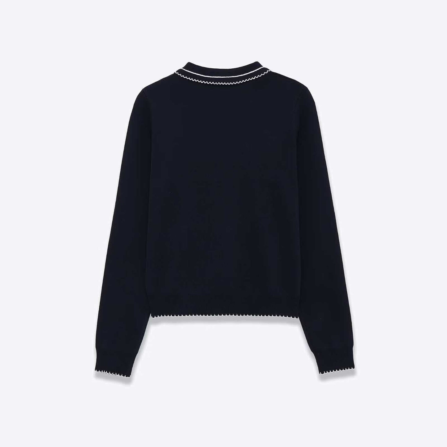 Damen Strickpullover Polokragen Knopfleiste Norvielle
