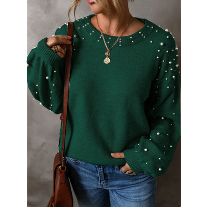 Damen Strickpullover mit Perlendetails