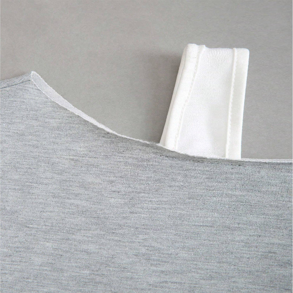 Damen Cropped Sweatshirt Asymmetrisch Voluminöse Ärmel Norvielle
