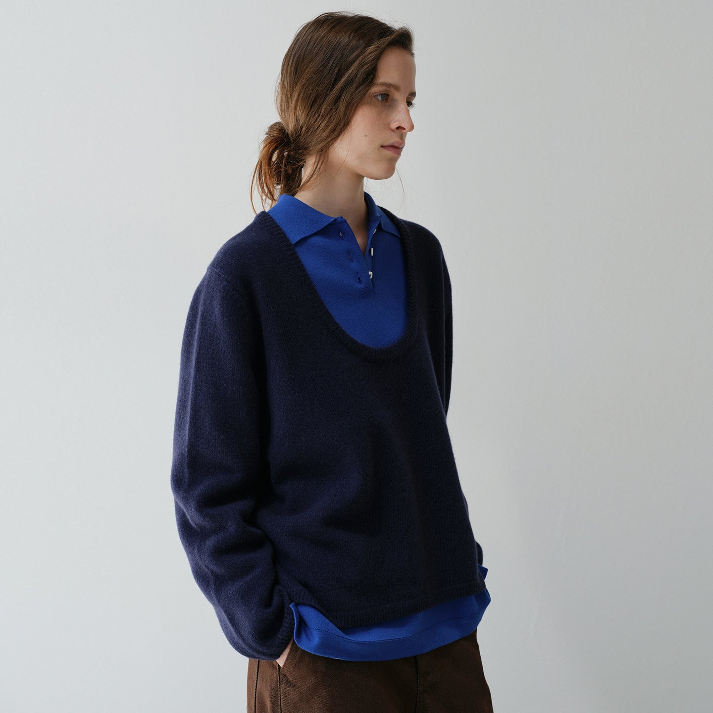 Damen Strickpullover Rundhalsausschnitt Norvielle