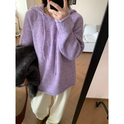 Damen Hoodie Weiches Fleece Kängurutasche