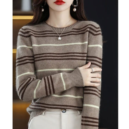 Damen Streifenpullover Modern Gemütlich Norvielle
