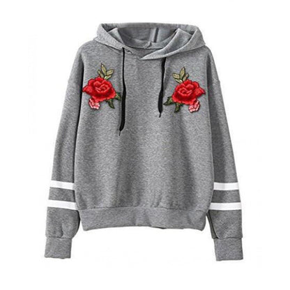 Damen Sweatshirt Rosenstickerei Norvielle