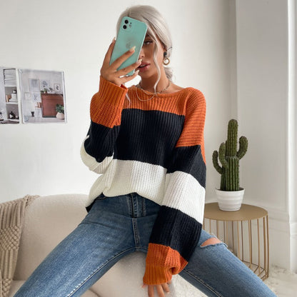 Damen Strickpullover Blockdesign Norvielle - Norvielle
