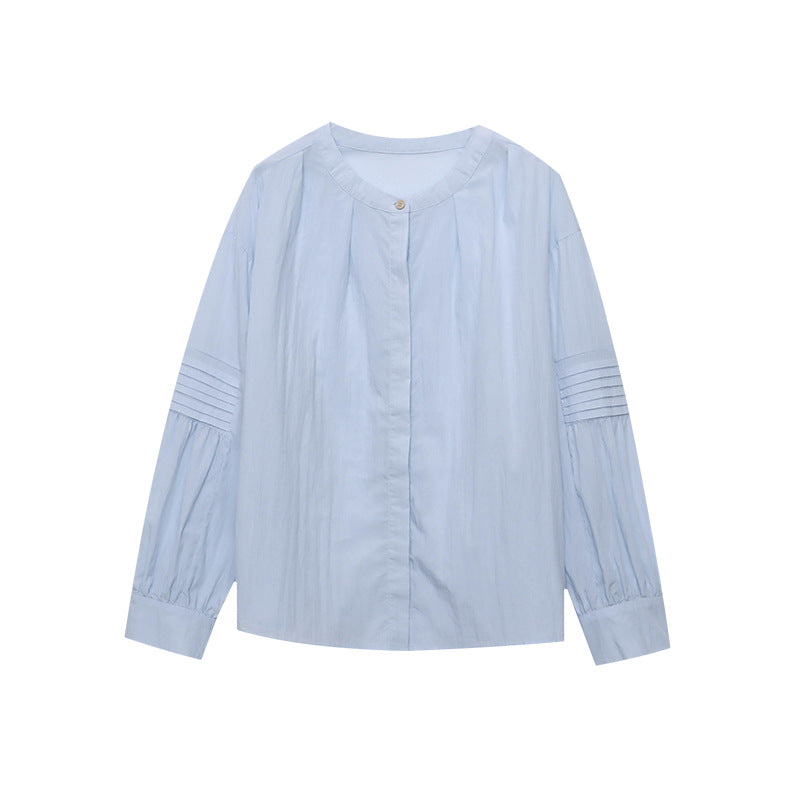 Damen Bluse mit Puffärmeln und Knöpfen Norvielle