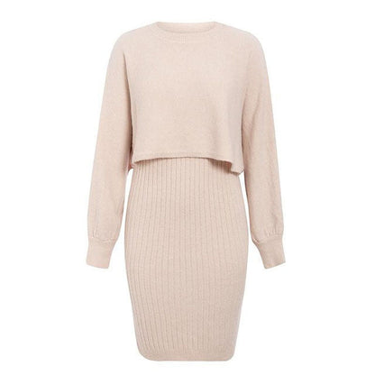 Damen Strickkleid Cropped-Oberteil Norvielle