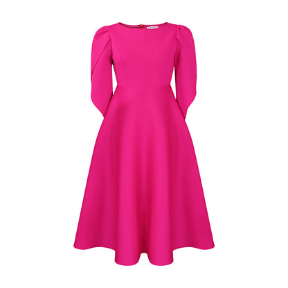 Damen Abendkleid mit Handballenärmel und schwingendem Rock
