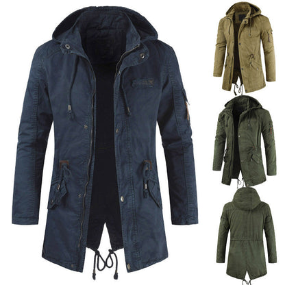 Herren Parkajacke Kapuze Taschen Norvielle Funktionell Lässig