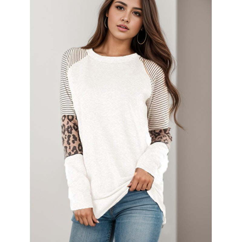 Damen Langarmshirt Tiermuster Streifen Norvielle