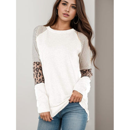 Damen Langarmshirt Tiermuster Streifen Norvielle