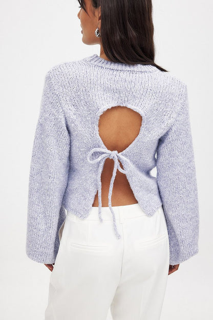 Damen Strickpullover Lässig Elegant Rückenausschnitt Norvielle