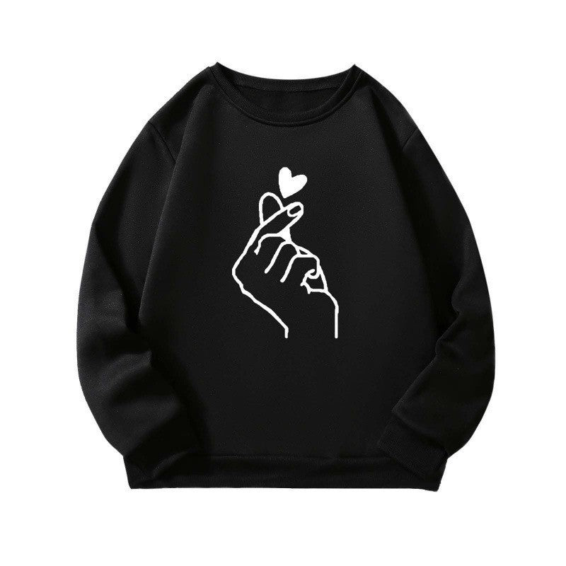 Damen Sweatshirt Weiches Innenfutter Handzeichen-Motiv Norvielle - Norvielle