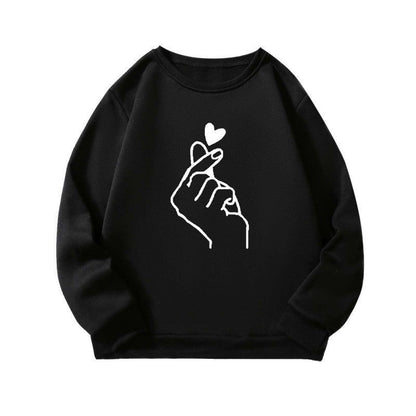 Damen Sweatshirt Weiches Innenfutter Handzeichen-Motiv Norvielle - Norvielle