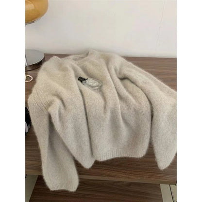 Damen Pullover Feine Strickmischung Norvielle Beige