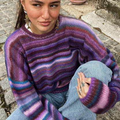 Damen Pullover Gestrickt Farbverlauf Norvielle