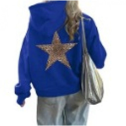 Damen Kapuzenpullover Glitzerndes Sternmotiv Norvielle